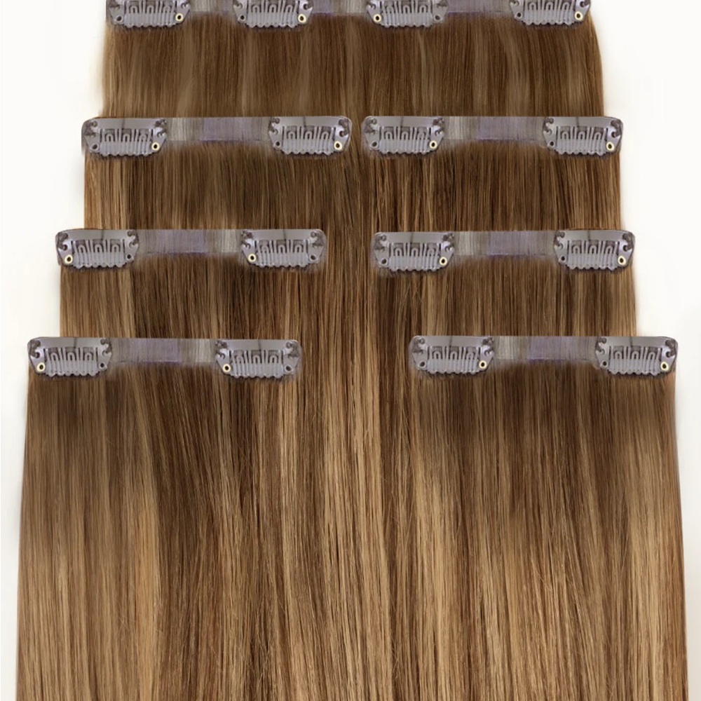 Invisible Clip-In Hair Extensions: Teddy Blonde Balayage